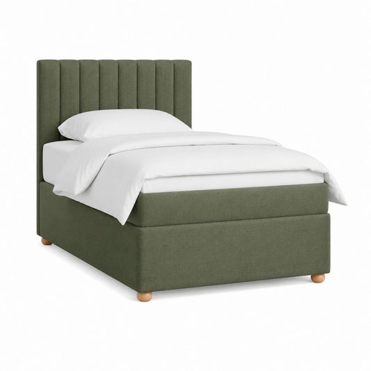 Polsterbett Einzelbett Olivgrün 100% Polyester Rechteckig Liegefläche 90 x 200 cm