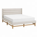 Polsterbett Doppelbett Beige Polyester Massivholz Rechteckig 160 x 200 cm
