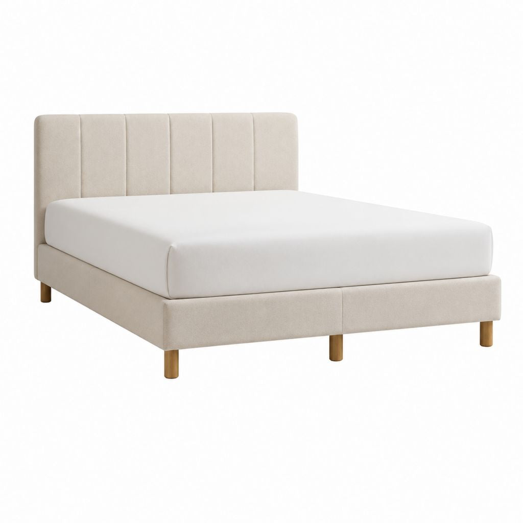 Polsterbett Doppelbett Beige Polyester Rechteckig 160 x 200 cm