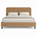 Doppelbett Bettgestell Eichefarben MDF mit Eichenfurnier 160 x 200 cm
