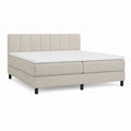 Boxspringbett Set Beige Polyester Rechteckig 180 x 200 cm mit Topper