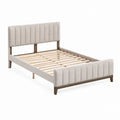 Rechteckiges Polsterbett Doppelbett Beige mit Polyesterbezug und Lattenrost 160 x 200 cm