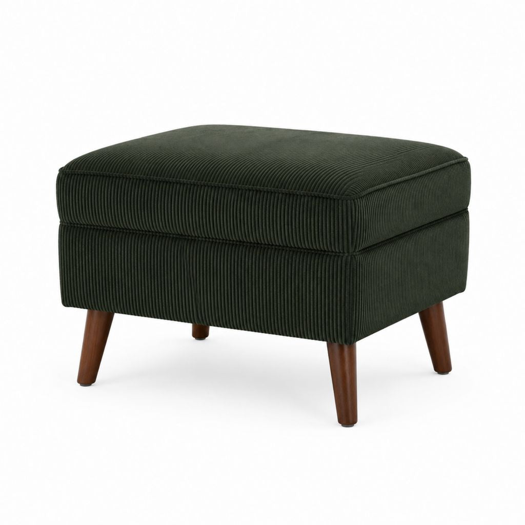 Fußhocker Dunkelgrün Polyester-Cord Rechteckig 60 x 45 x 45 cm
