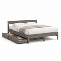 Doppelbett mit 2 Schubladen Grau Holzwerkstoff 160 x 200 cm