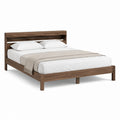 Doppelbett Bettgestell Nussbraun MDF Rechteckig 160 x 200 cm